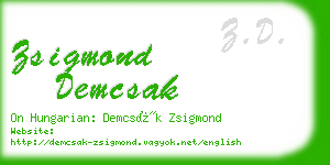 zsigmond demcsak business card